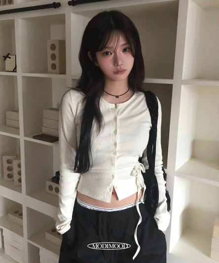 [데일리포인트🍒] 쥬쥬 리본 끈 라운드 가디건 - 3color