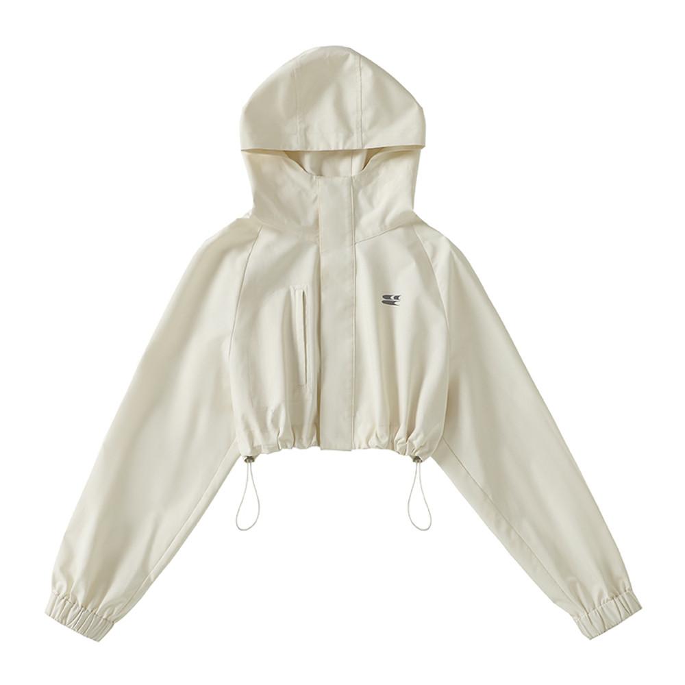 CRYINGCENTER 크리미 화이트 아웃도어 크롭 후드자켓