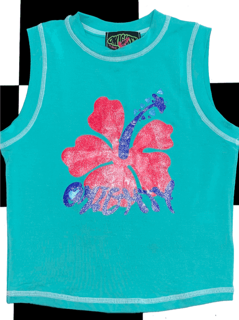 ALOHA BABY TANK IN TEAL