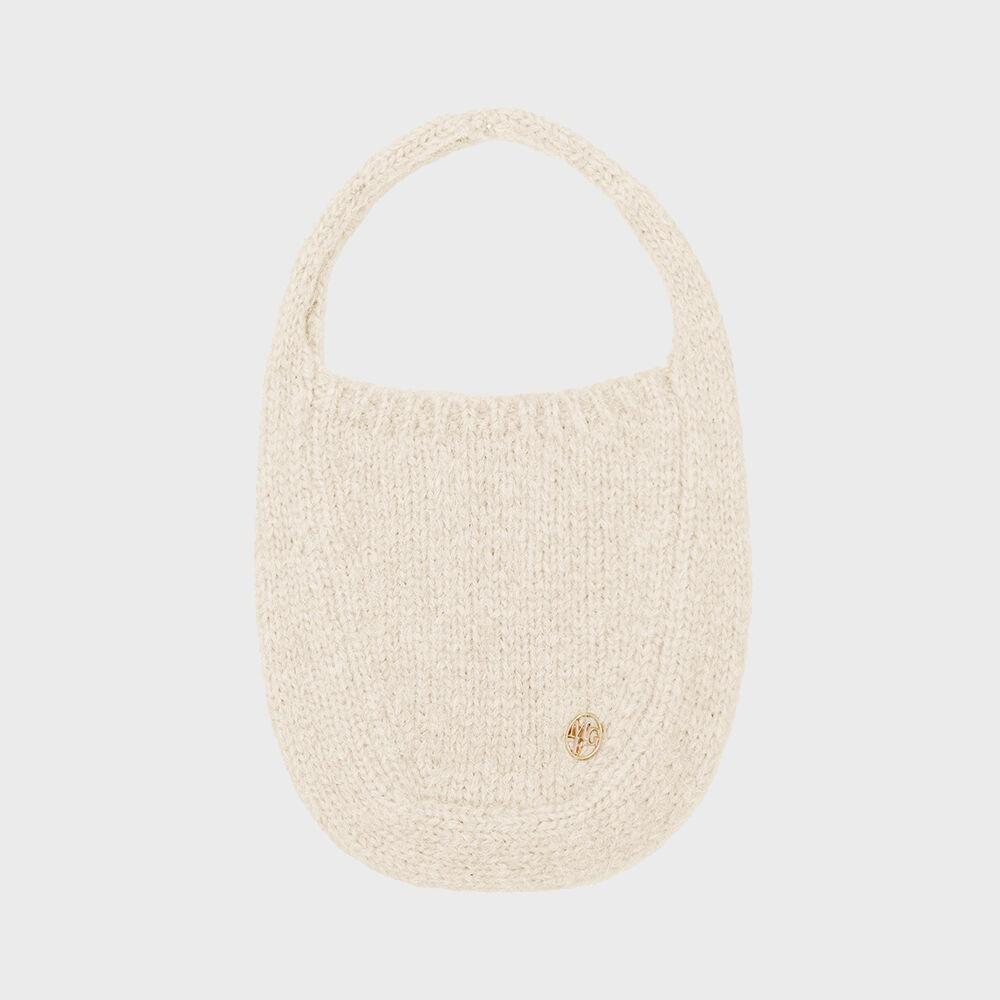 W HAIRY KNIT BAG cream