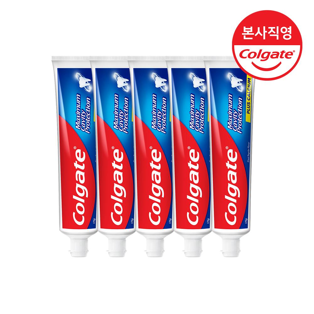 콜게이트 캐비티 프로텍션 불소치약 175g 레귤러 5개