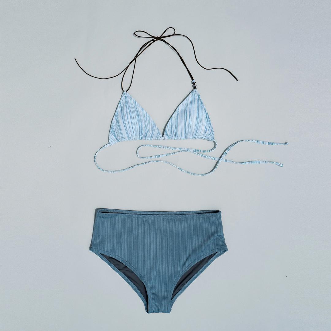 Stripe Triangle Bikini (Blue)