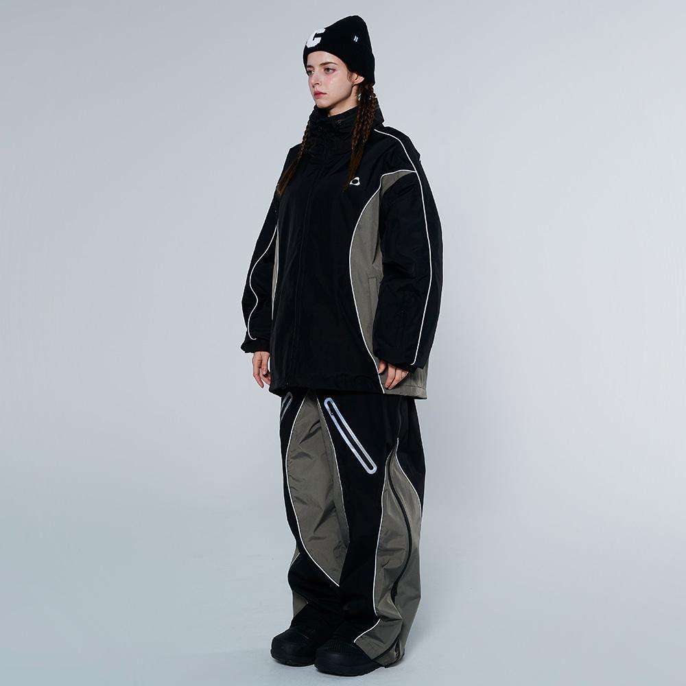 돌아우터웨어 2425 DOLL X DUMDIDUM FADE SET BLACK GRAY 스노우보드복 자켓 팬츠 세트