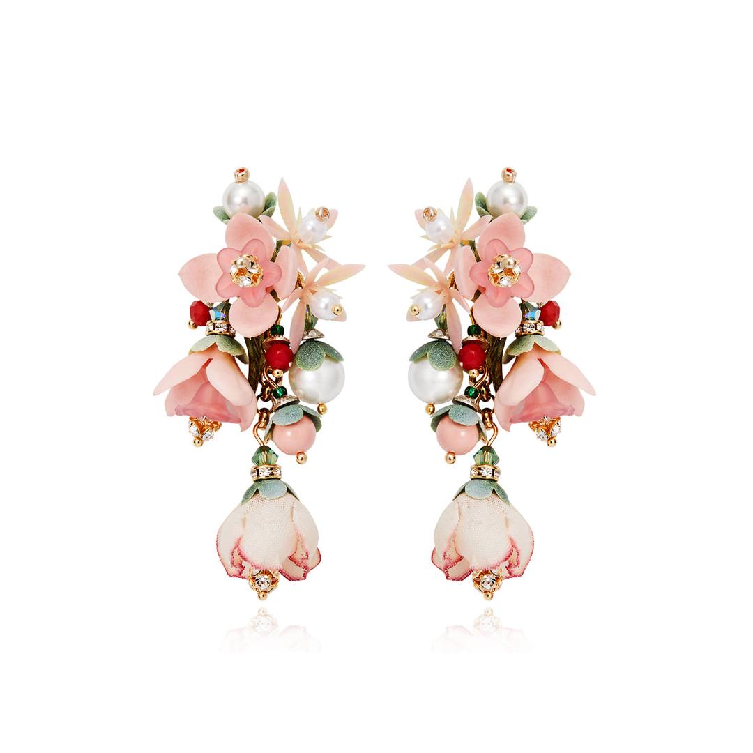 Primrose Blossom Coral Earrings