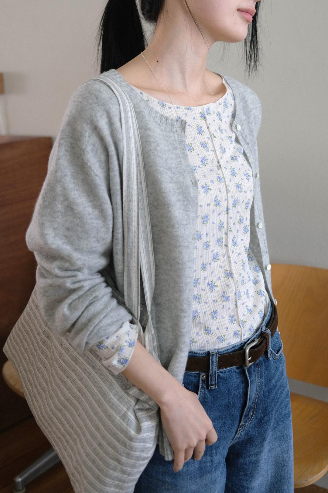 Classic soft round cardigan (5col)