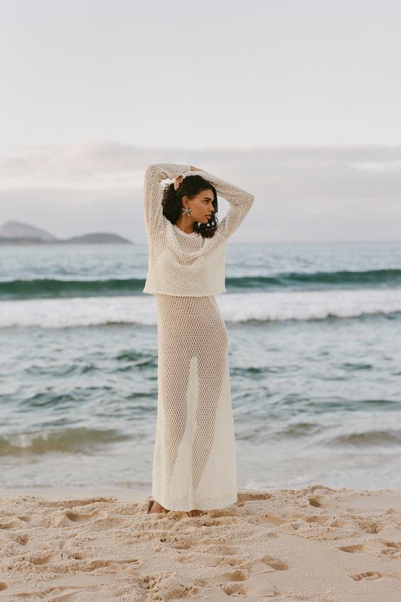 크로셰 긴소매 탑