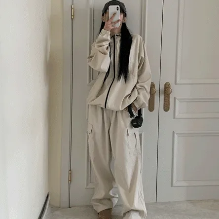 [unisex] 핏보장 카미 나일론 스트링 바람막이 후드 집업 - 3color