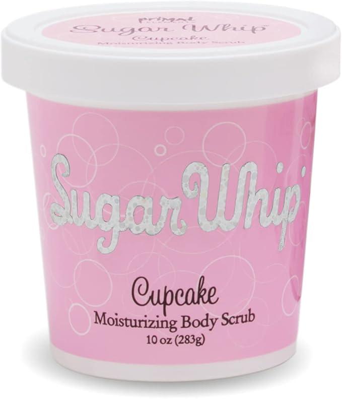 Primal Elements Sugar Whip Exfoliating Scrub, Body and Face Cleanser for Silky Smooth, Moisturize All Skin Types, 10 Oz, Cupcake, 10 Ounce