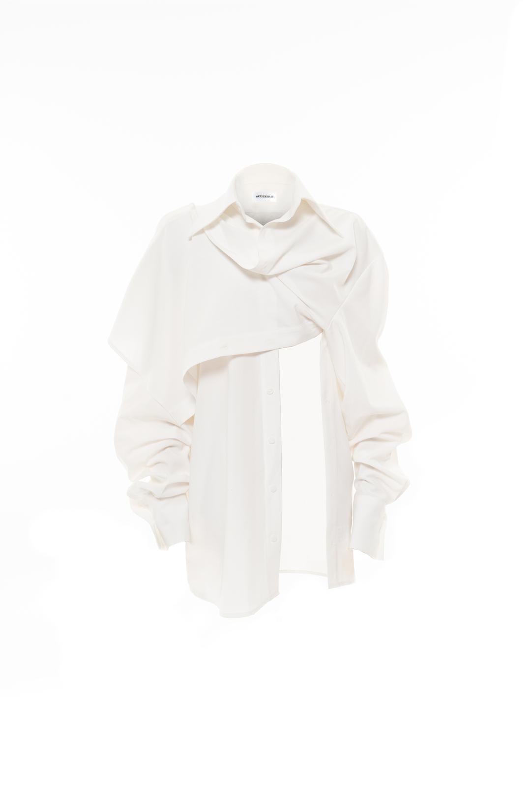 Draping Cowl Shirt (White)