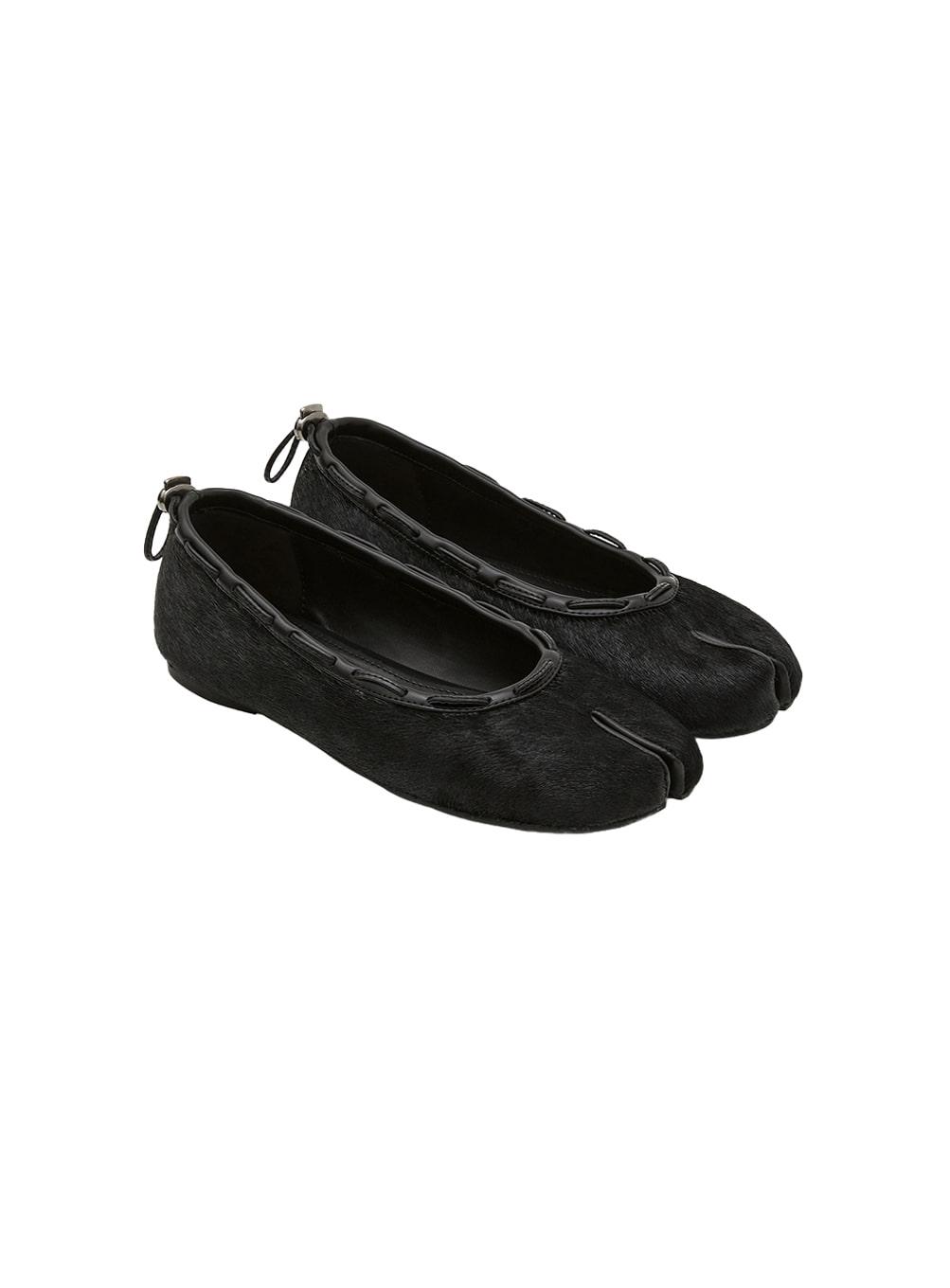 Calf String Flat (Calf Hair Black)