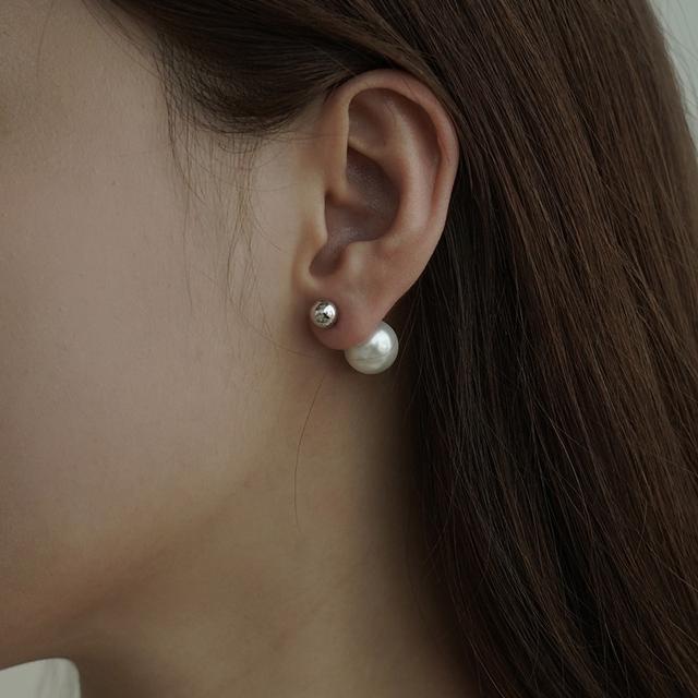 Villandry Pearl Ball Earrings (#silver#gold)