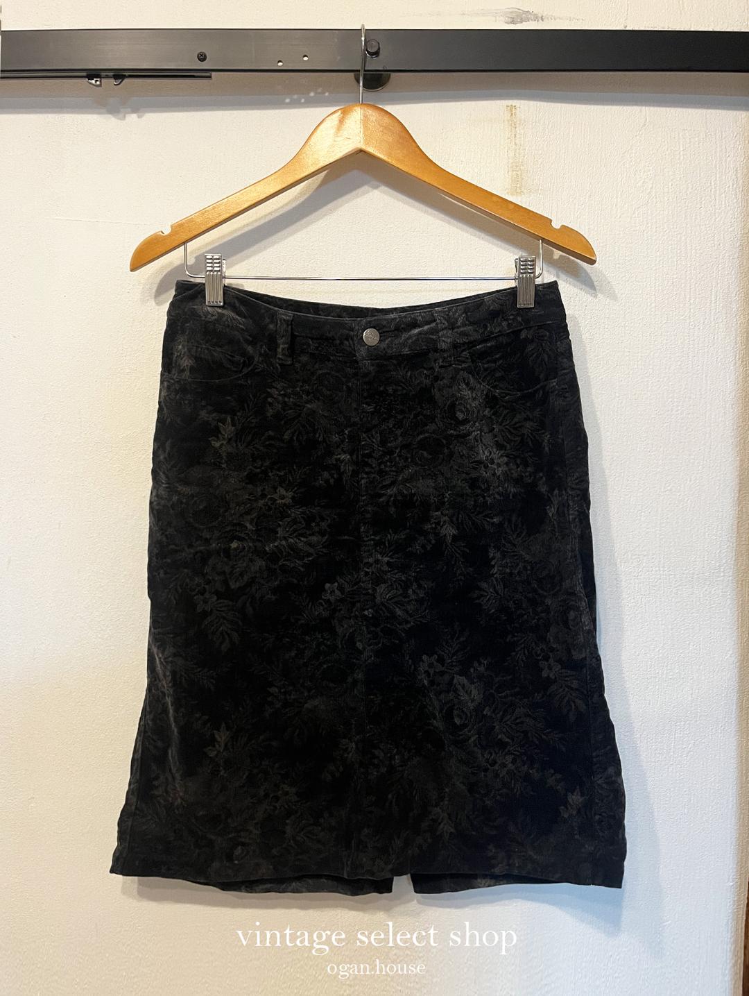 #vintage flower midi skirt