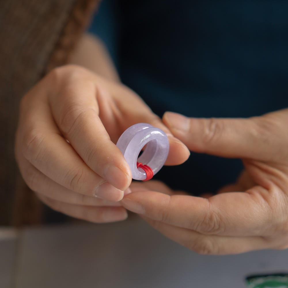 라벤더 비취 옥반지 가락지 LJ01