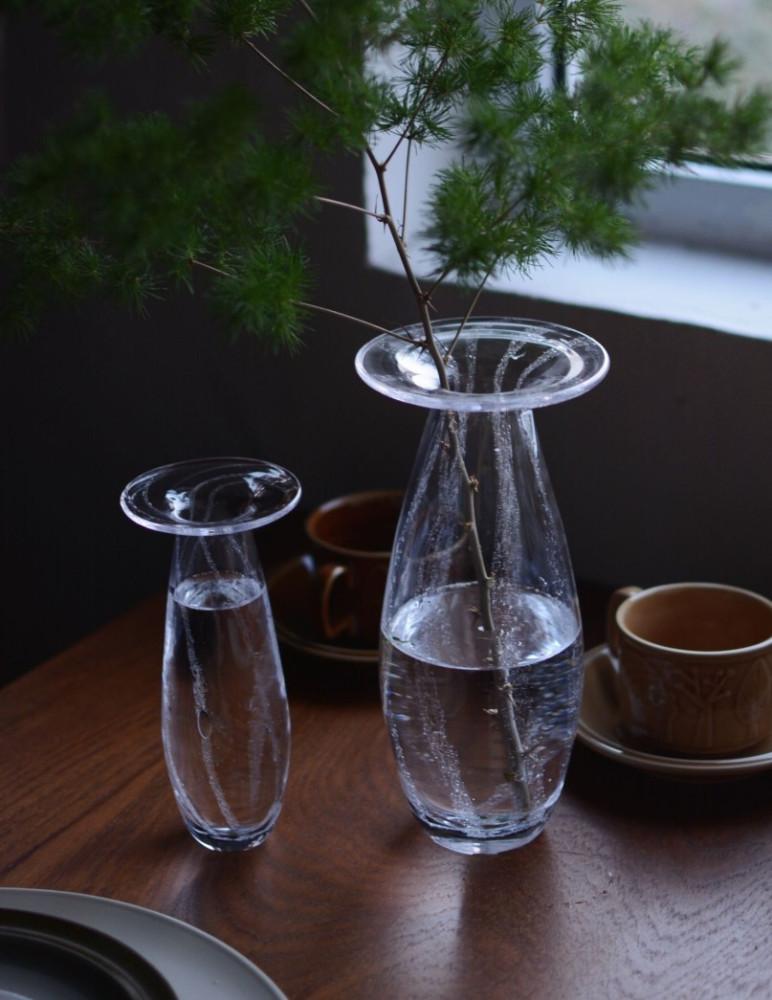 갤럭시아 크리스탈 유리 화병 오브제 투명 유리 꽃병