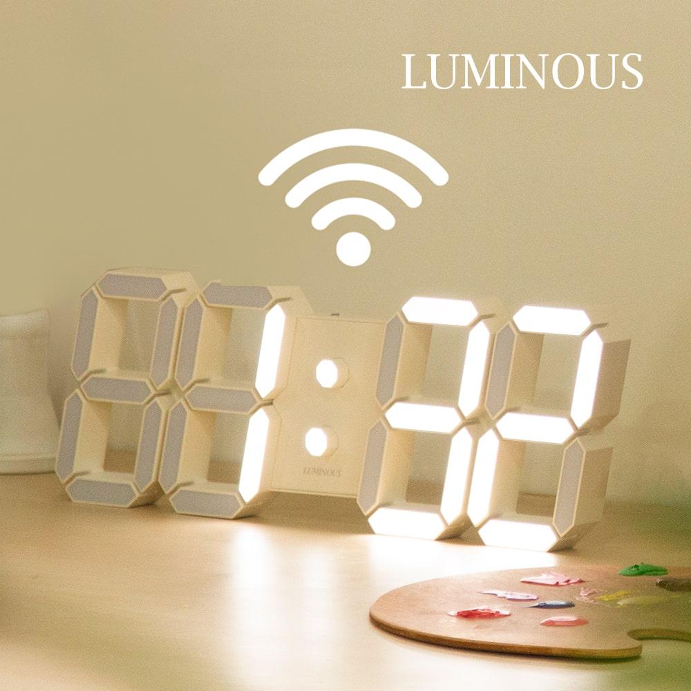 WIFI 전파수신 이탤릭 LED 벽시계 벽걸이 디지털 전자 대형 인테리어 집들이 선물 시계