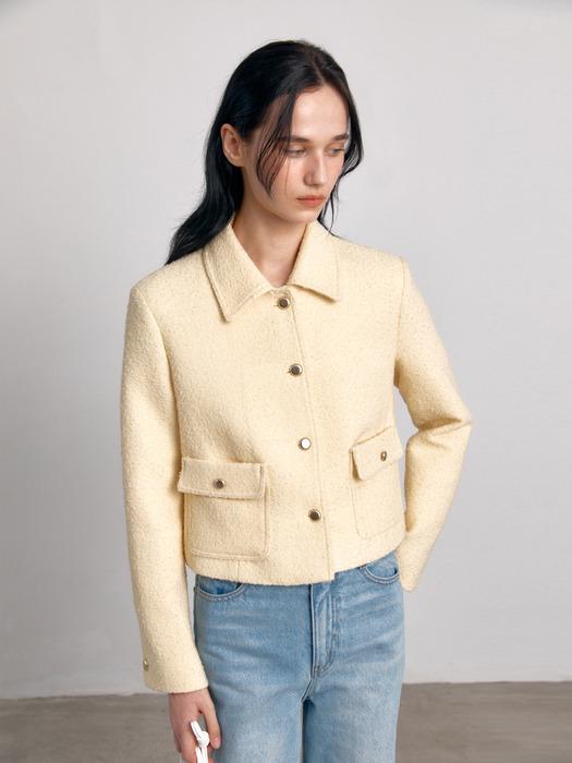 STAN COLLAR CROPPED JK (LEMON BUTTER)