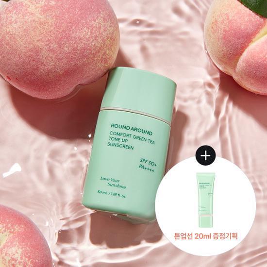 [NEW]라운드어라운드 컴포트 그린티 톤업 선크림 50ml 증정기획(+20ml증정)