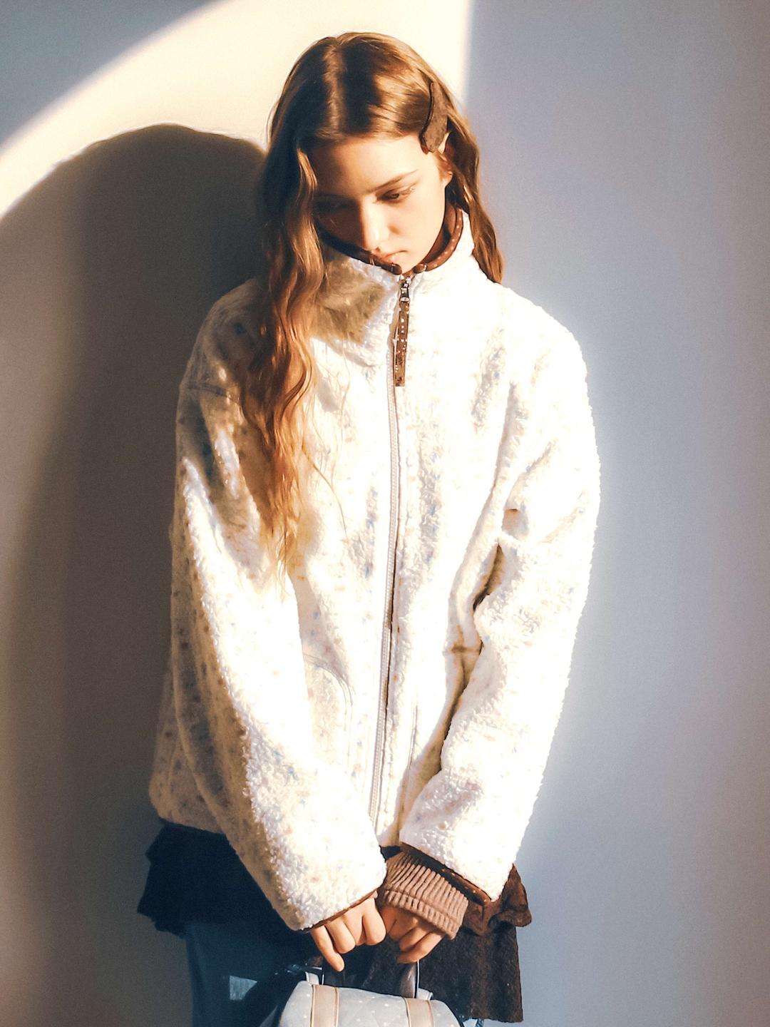 Baby Sheeps Fleece Jacket Ivory