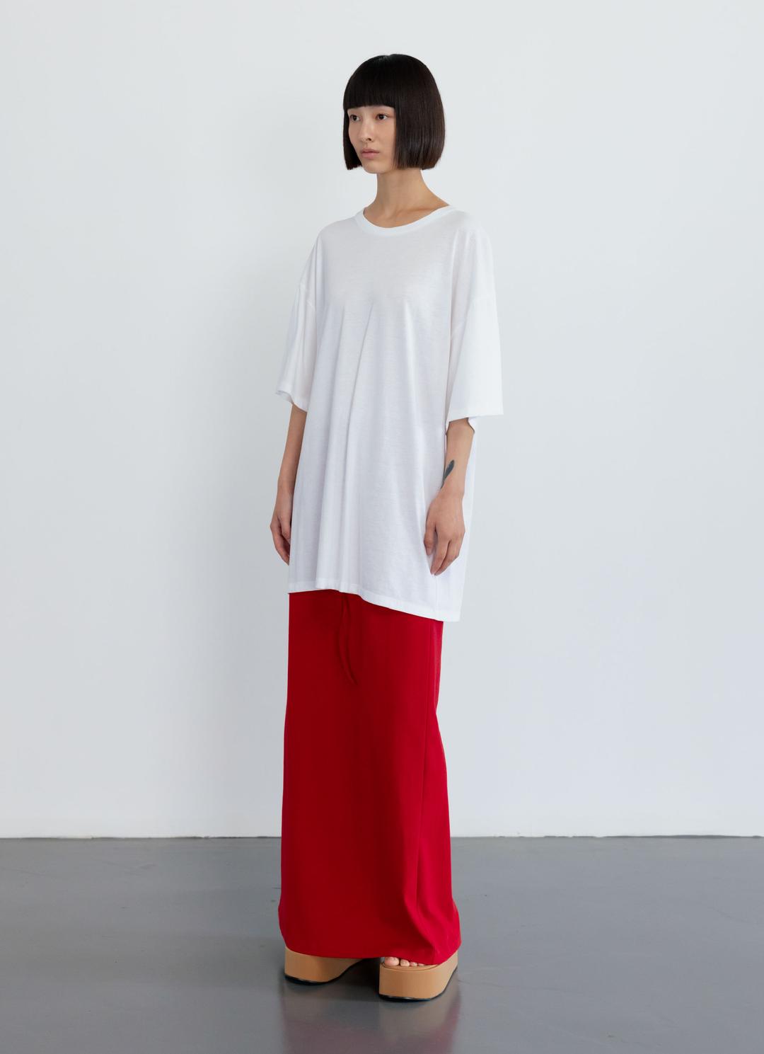 25SS DRAWSTRING H-LINE SKIRT / RED