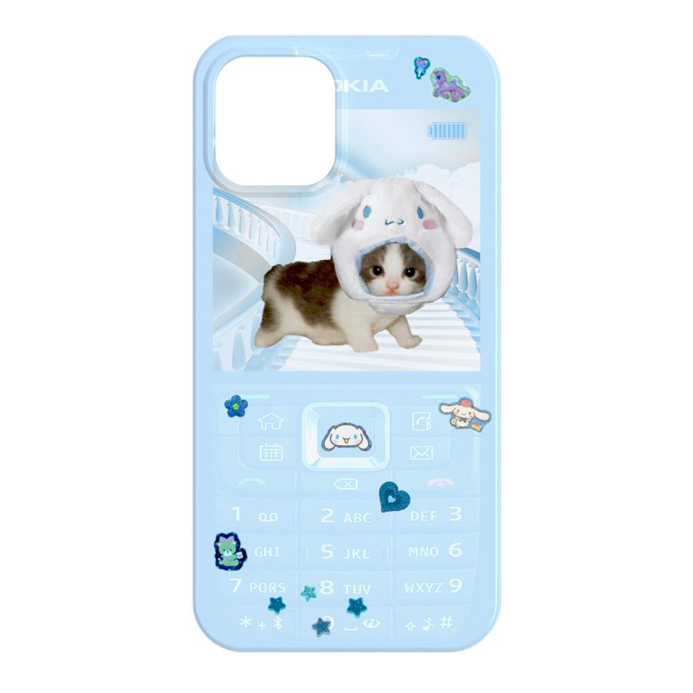 (Z플립) 레트로 전화기 큐티 모자 냥이 고양이 케이스