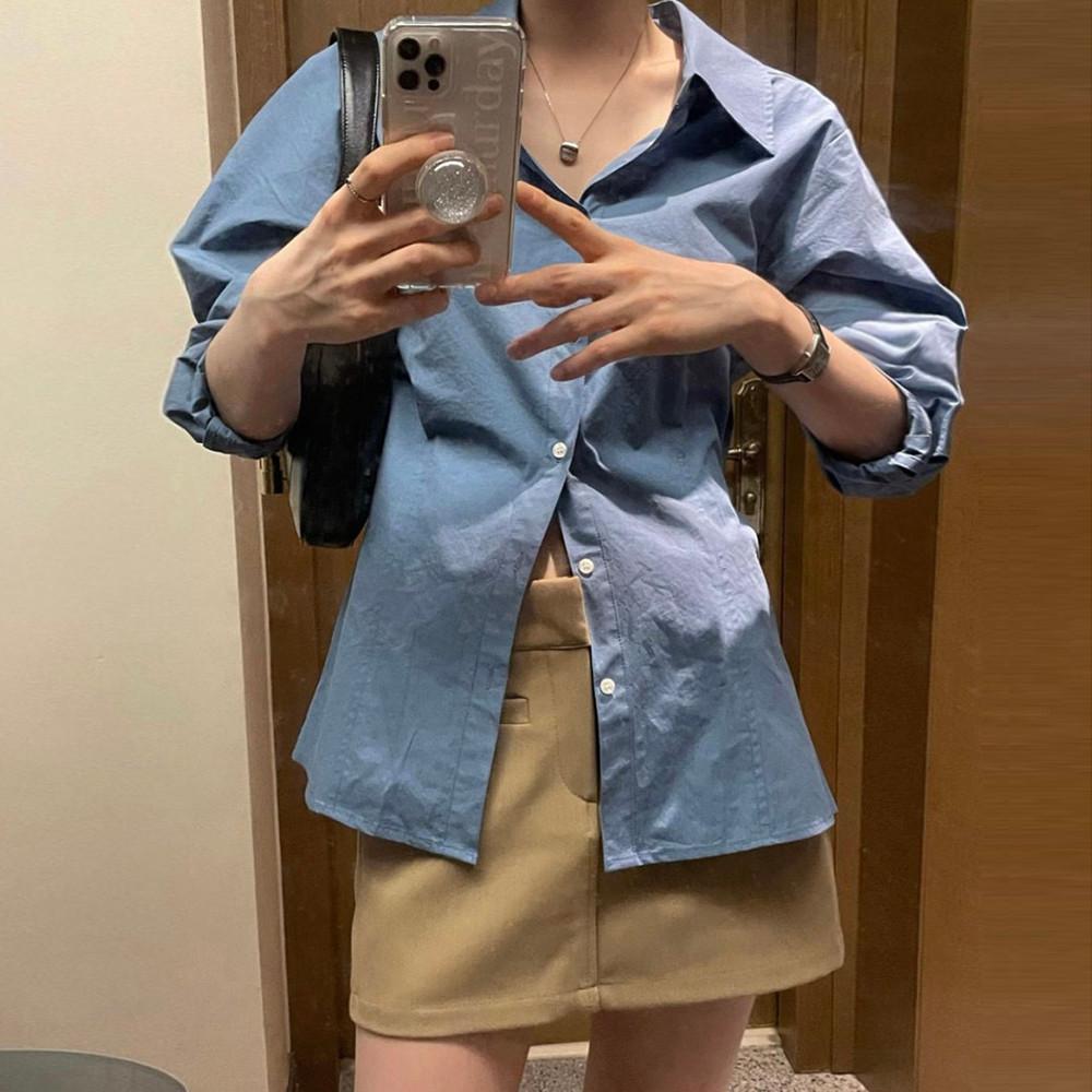 스프링 S/S 뮤뮤 라인 카라 셔츠 (4col)