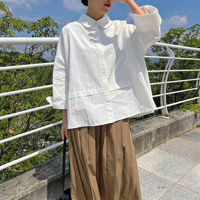[주문폭주]둥근 카라 블라우스 (2color)