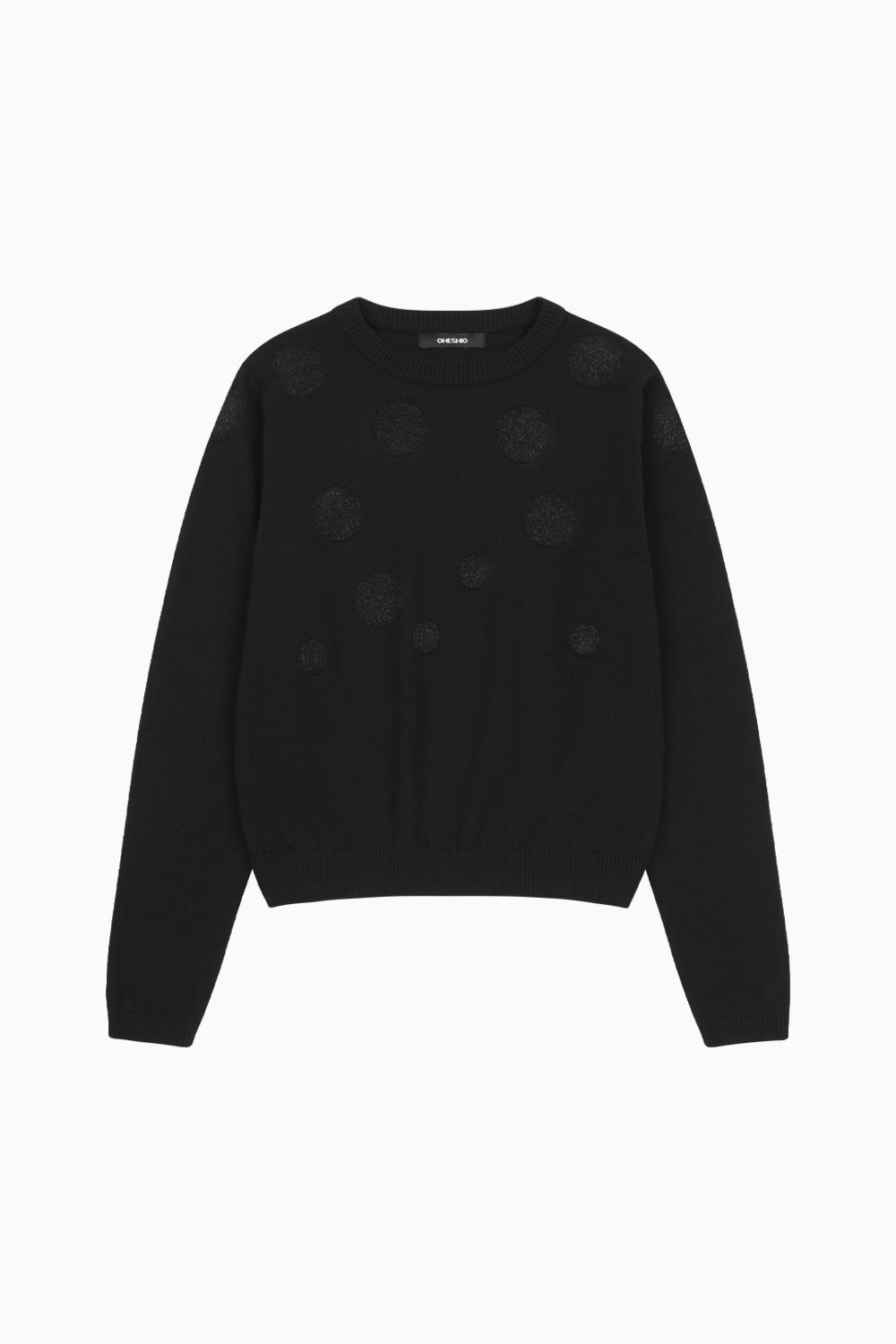 DOT GLITTER KNIT, BLACK