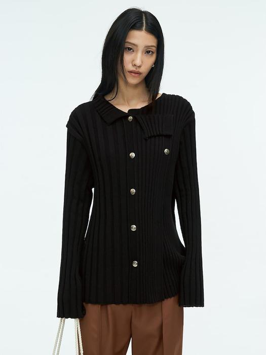 Paneled Rib Cardigan  Black (AG625AA015)