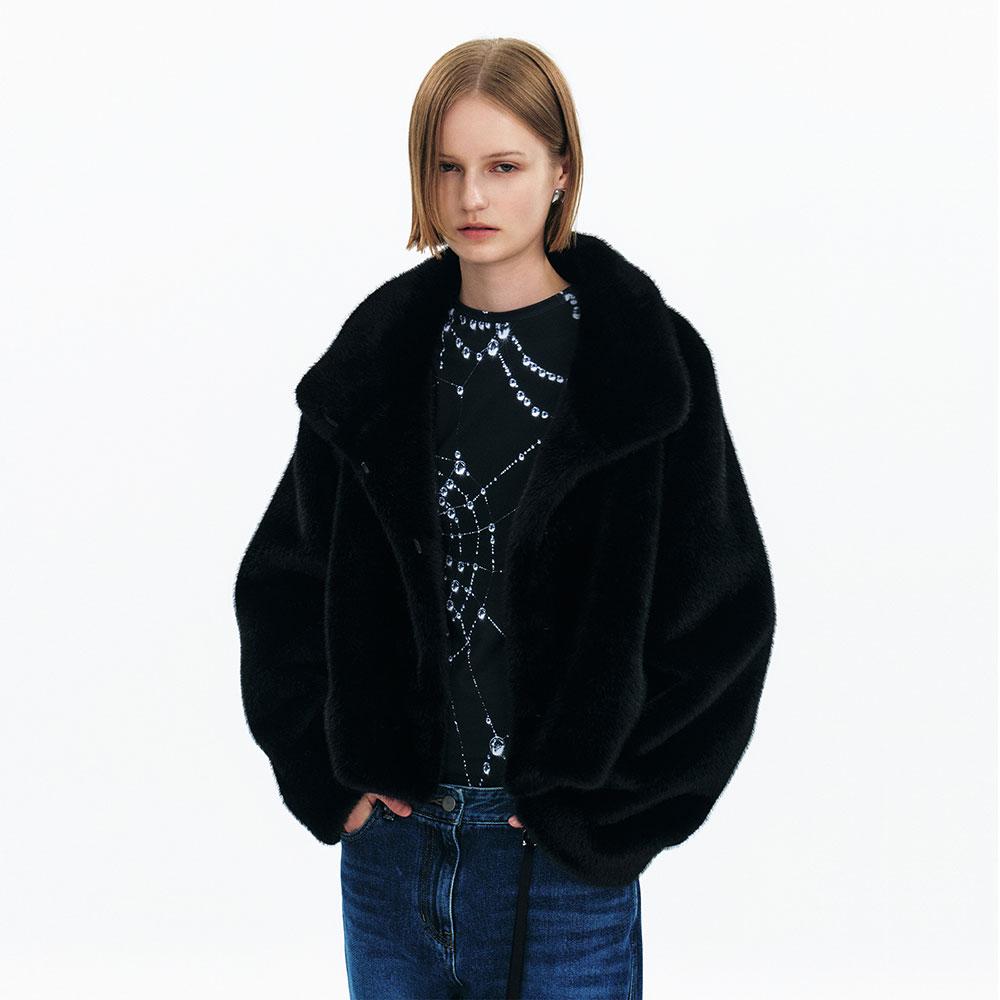 Half Mink Coat (Black)