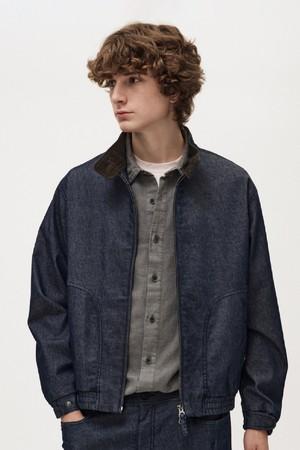 논 페이드 데님 봄버 자켓 Indigo