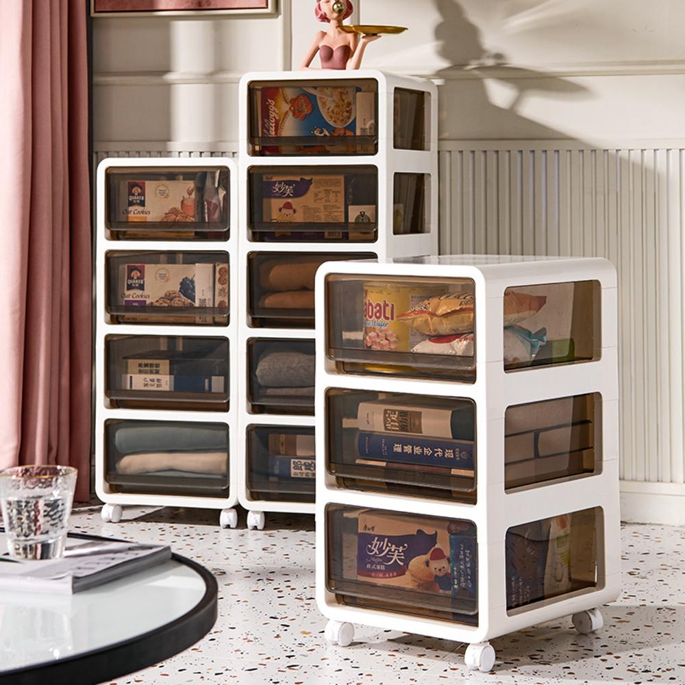 플라스틱 서랍장 3단 4단 5단 와이드 옷 수납장 이동식 2단