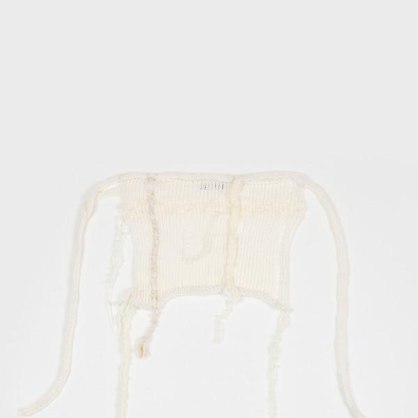 multi texture layering vest in off white