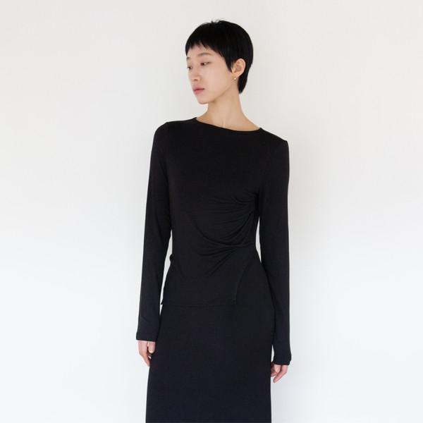 Drape jersey Dress _Black
