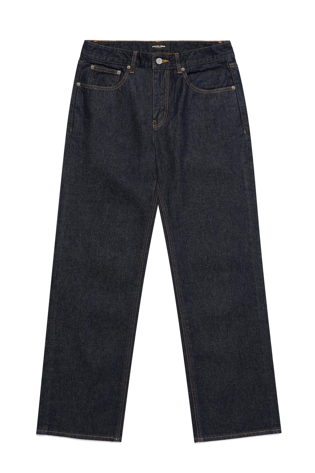 #0309 One washing semi wide jeans