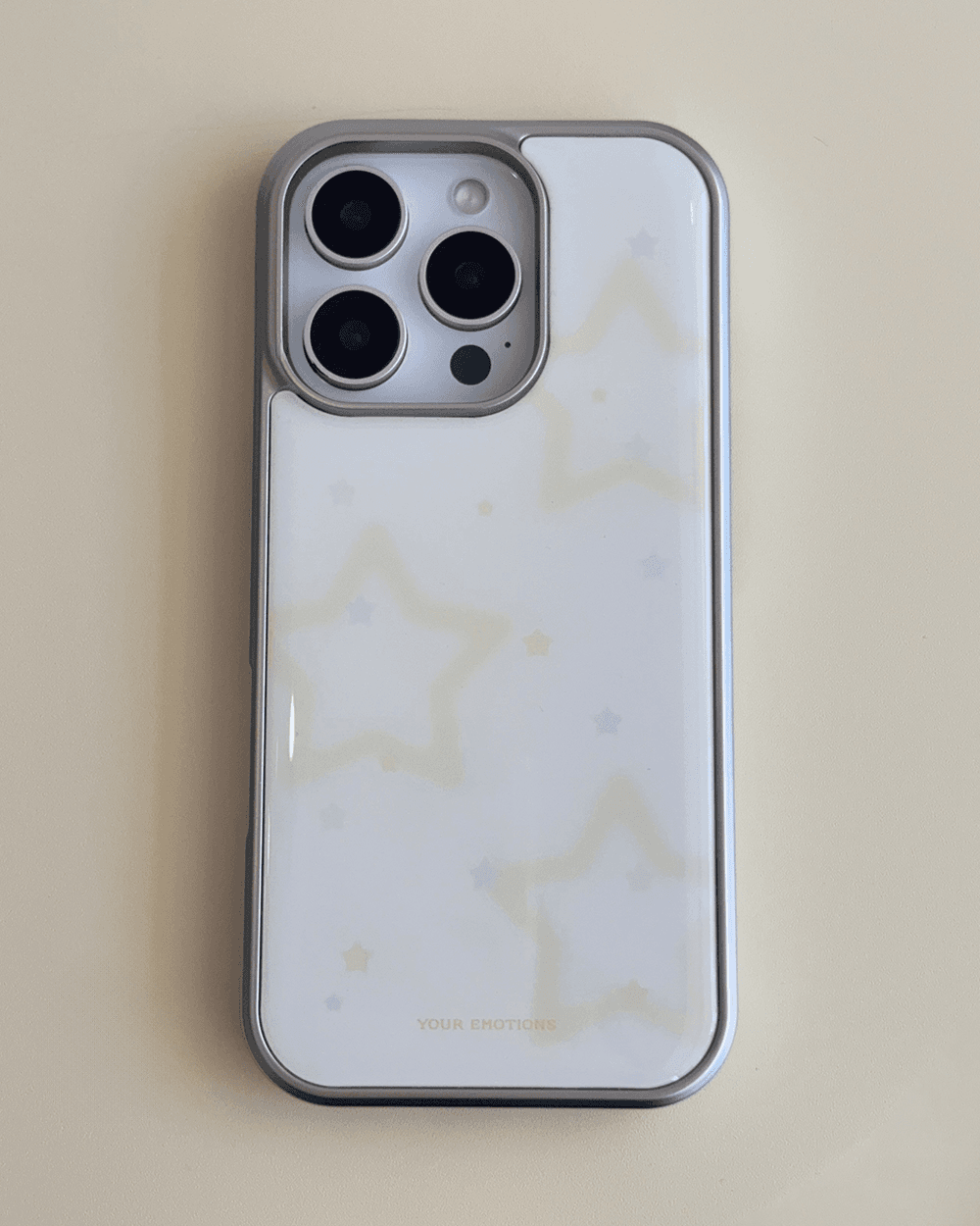 star spray (yellow) silver frame case