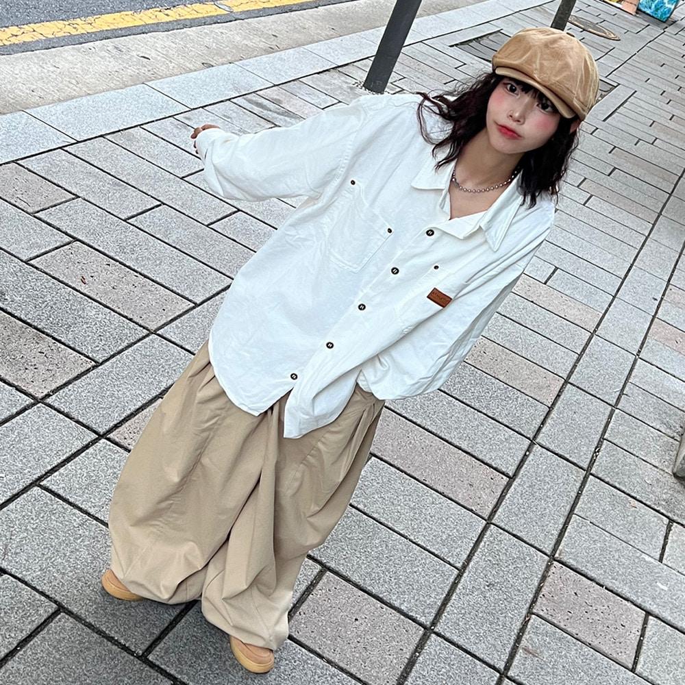 OR 패치 워크 긴팔셔츠 4color *화이트컬러 3월초 출고*