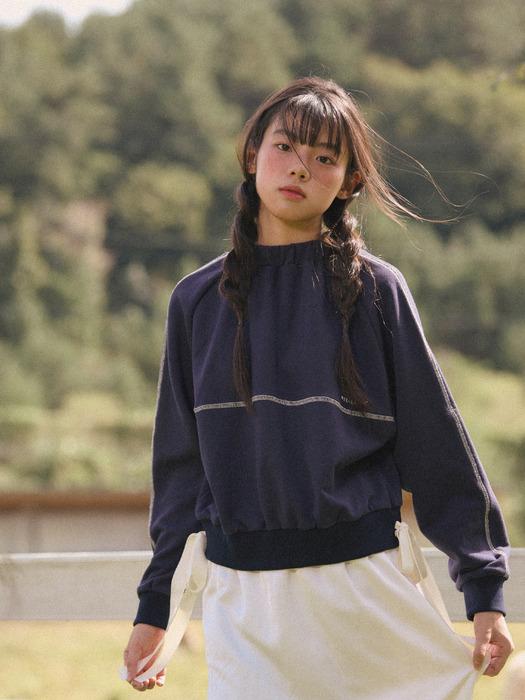 Neck Banding Ribbon Sweatshirt