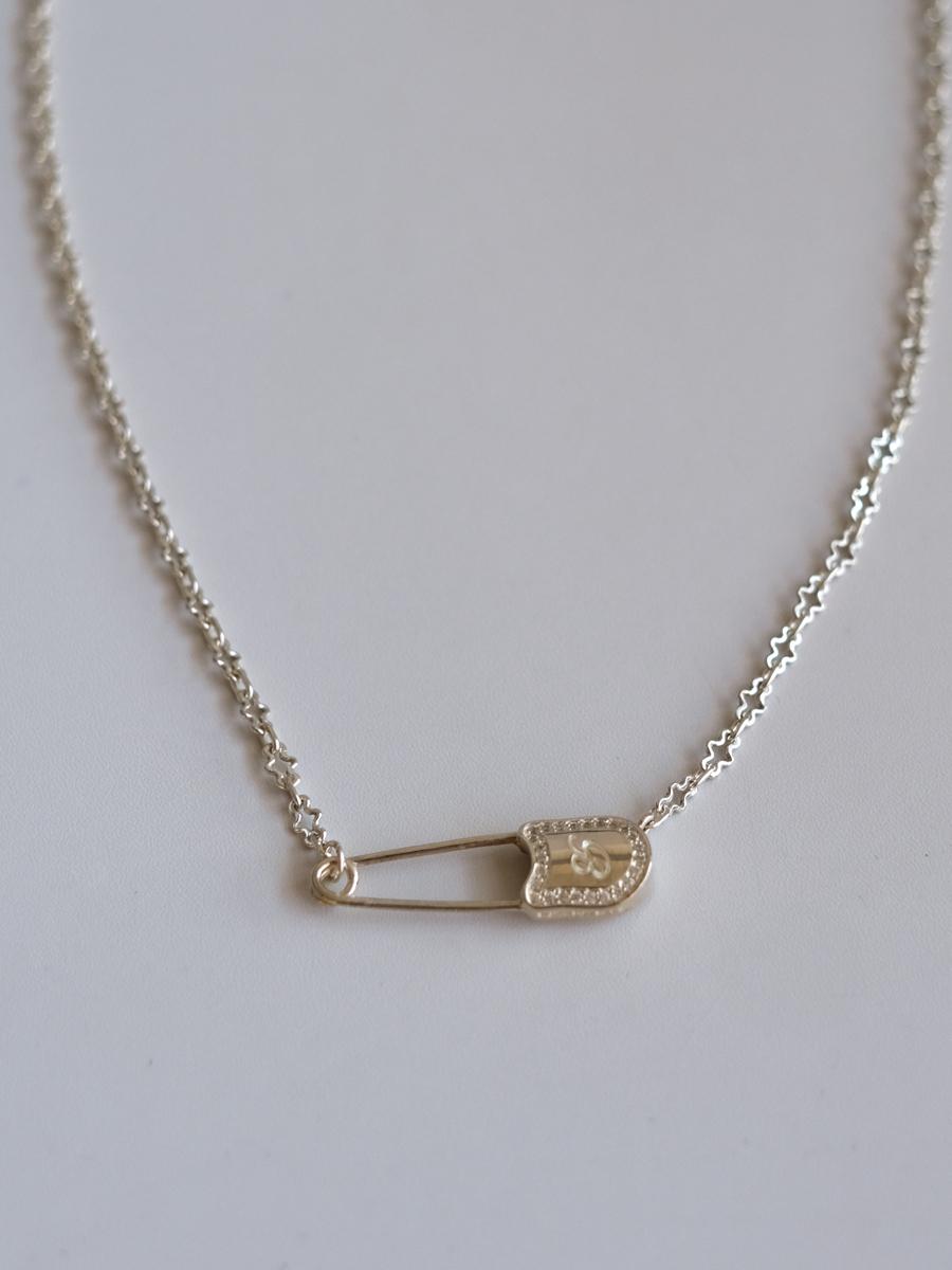 Safety pin necklace(cloud chain)