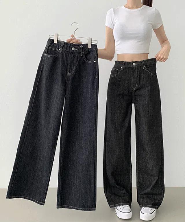 ~2XL[이염X/기장선택]4계절 논페이드 생지 뒷밴딩 와이드핏 데님팬츠
