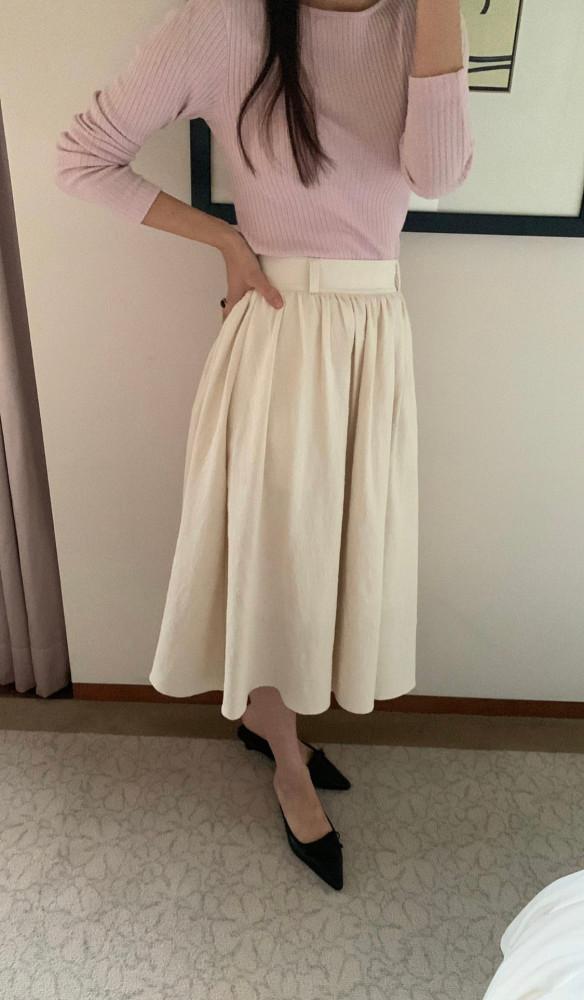 founders 파운더스 펠리페 롱 스커트 A라인 주름 롱 sk