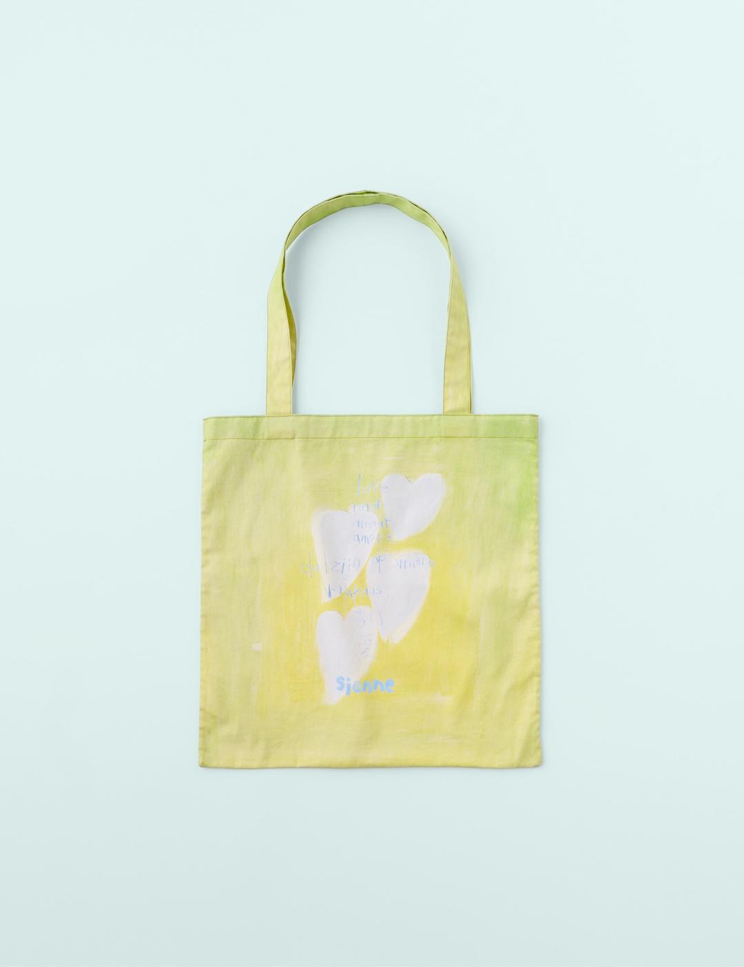 Saki Heart Cotton Bag (Green)