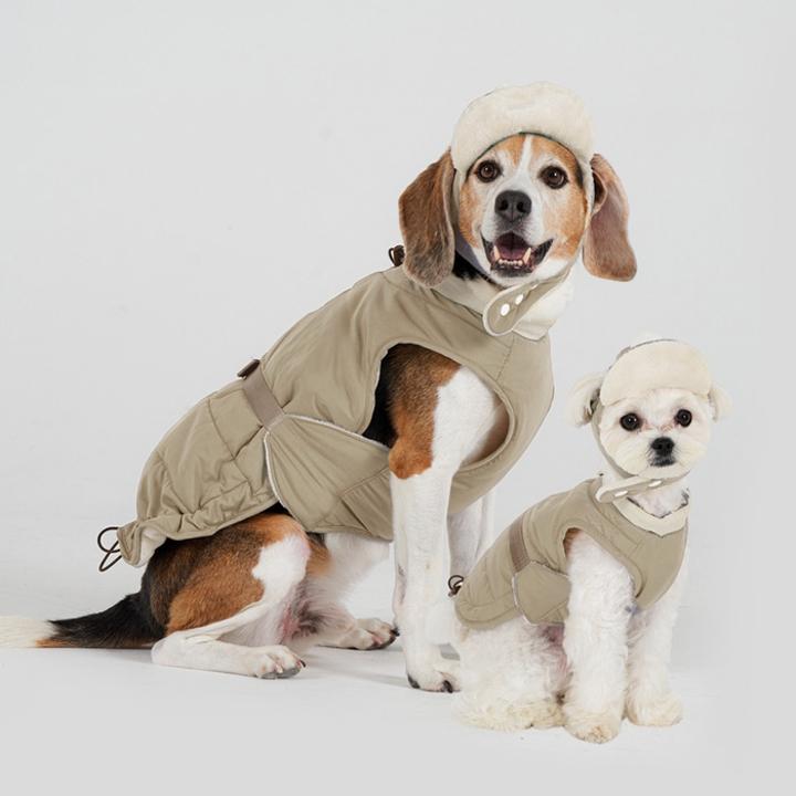 [20%적립] 펫띵 후리스 리버서블 패딩 드뮤어베이지 1호-6호