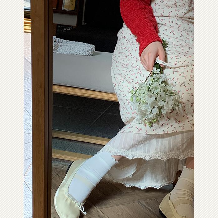 [자체제작] 지그재그 레이스 플레어 스커트