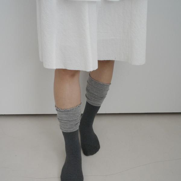 frill puff layered socks ( 3 color )