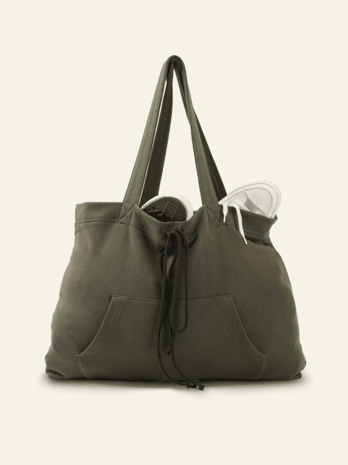 후디 쇼퍼백 (카키 그린)