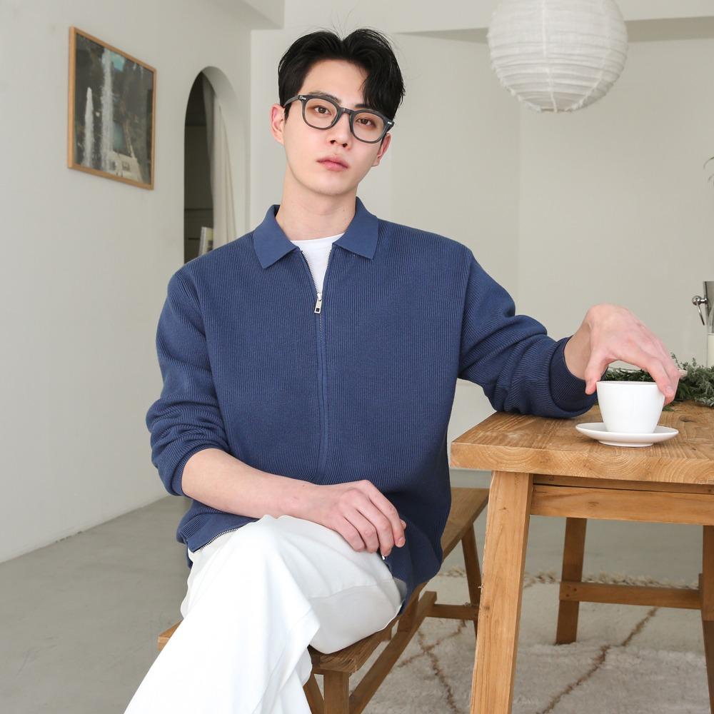 워셔블 하찌 카라 집업