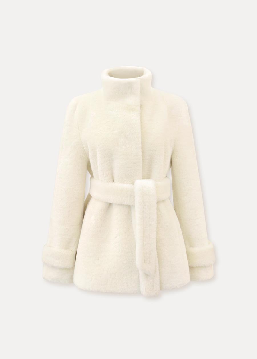 CHIXLABEL H 세브르 하이넥 시어링 무스탕 (Faux Fur) - Ivory