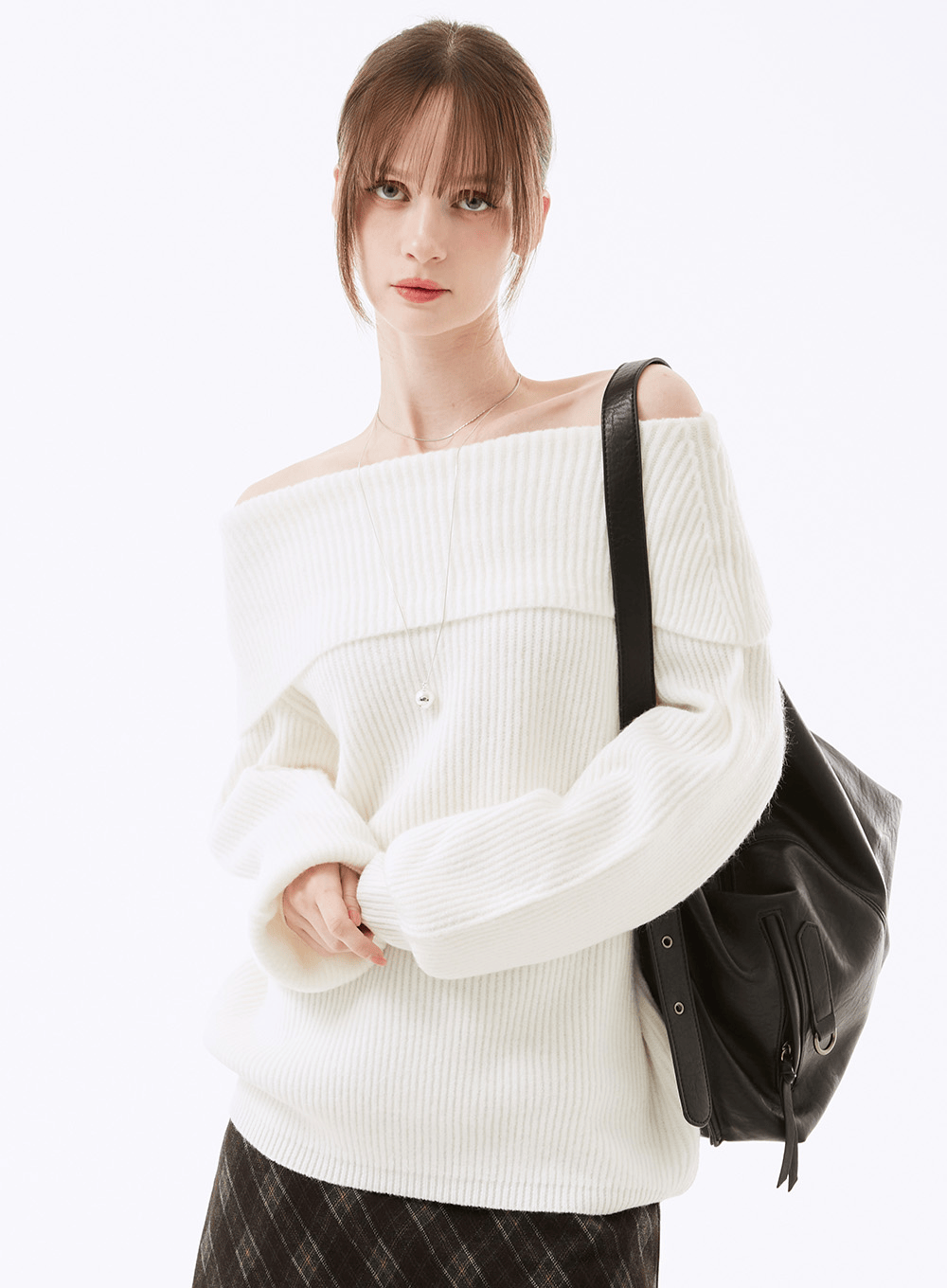 렉드 루즈핏 오프숄더 니트