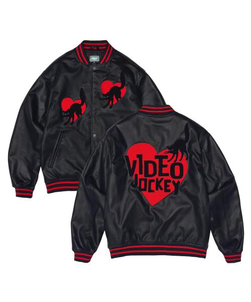 고양이 마음은 하트 바시티 자켓 [블랙]