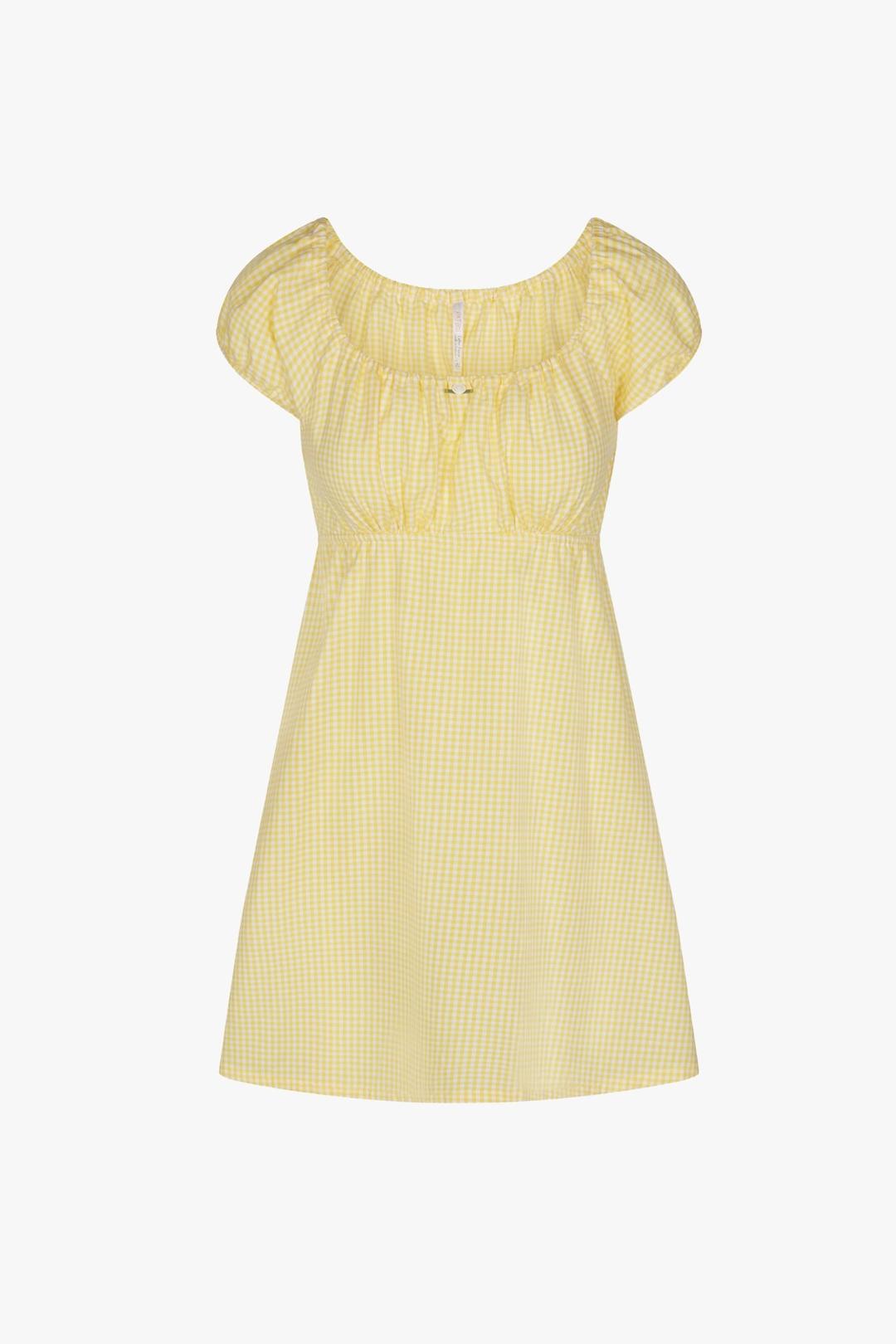 BABYDOLL DRESS IN YELLOW GINGHAM - XS / Yellow Ginhgam